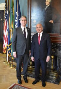 Foreign Minister Fuad Hussein met with Secretary of the Treasury Scott Bessent.